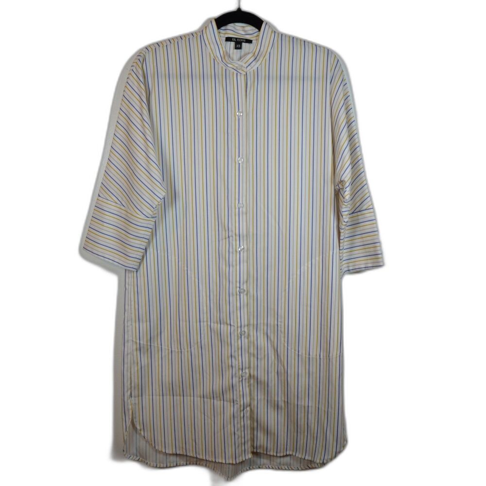 Preppy Womens Top XS Classic Stripe Long Modest